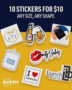 236 reactions · 31 shares | We’ve got the real deal! 10 custom stickers for $10 in the exact size & shape sticker you want up to 8 x 10. | Avery | Facebook