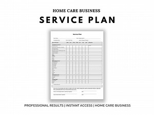 Home Care Service Plan Template: Client Care Agreement (printable PDF Format) - Etsy