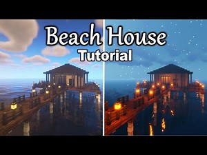 How to build beach house in minecraft tutorial