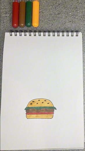 How to Draw a Simple Hamburger! 🍔 | Easy Step-by-Step Drawing Tutorial