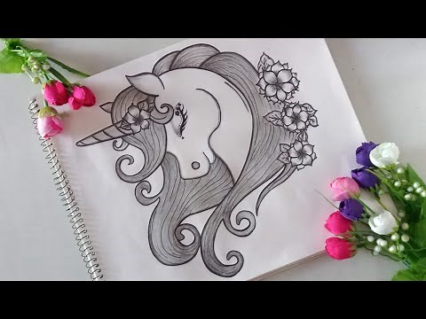 🦄How To Draw Creative Unicorn face || Beautiful Art || Step By Step || Easy Unicorn Drawing || Sana