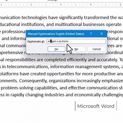 Microsoft Word Adding Hyphenation