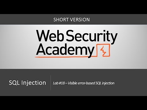 SQL Injection - Lab #18 Visible error-based SQL injection | Short Version