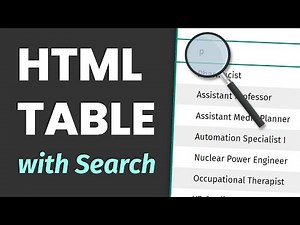 Easily Create Searchable HTML Tables with JavaScript