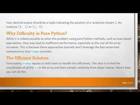 Efficiently Randomly Choose Index Based on Condition in Numpy