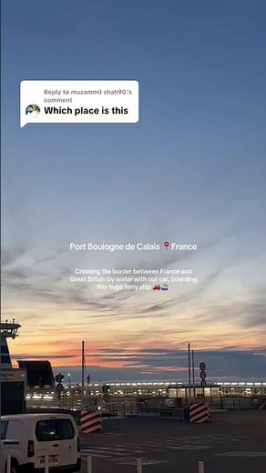 Watching sunset at the Ferry Port Boulogne Calais France