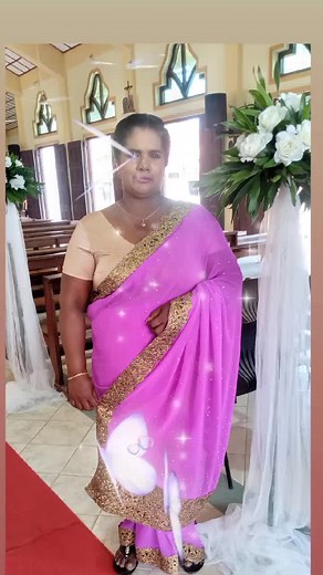 Traditional South Asian Attire in a Church Setting