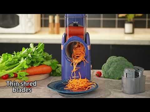 Electric food slicer with cube cutter
