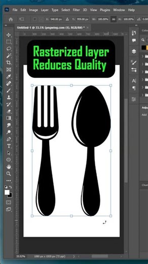 Rasterized vs Smart Object: The Quality Difference #tutorial
