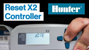 4 comments | Learn how to reset a Hunter X2 controller in this easy step-by-step tutorial. Simply push in the reset button with a pin whilst holding the Program button for around 5 seconds. This should reset your device and show 'DONE'. If you're still having trouble with your controller, let us know in the comments and we will get to it as soon as possible. https://www.waterpro.com.au | Waterpro | Facebook