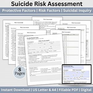 Mental Health Risk Assessment, Risk Assessment Template, Suicide Assessment