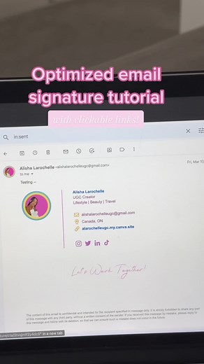 Full step-by-step tutorial on how to make a professional, optimized email signature with CLICKABLE links! #emailsignature #tutorial #howto #howtotiktok #smallbusinnes #eccomerce #ugccommunity #ugccontentcreator #ugctips #fyp