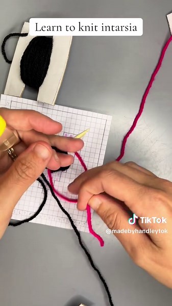 Learn to Knit Intarsia: Heart Square Tutorial