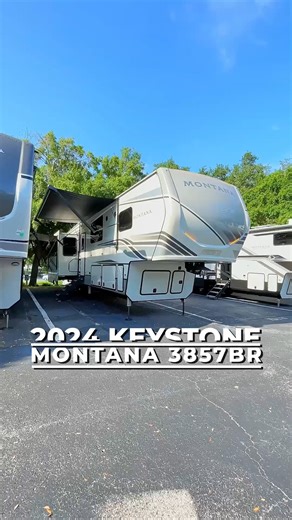 Travel in luxury with room for everyone! 🌄✨ The 2024 Keystone Montana 3857BR offers dual bedrooms, a cozy loft, and a stunning kitchen island—perfect for family adventures. See more: https://bit.ly/3LGmB1G | Lazydays