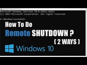 How to do Remote Shutdown Windows 10 PC in Command Prompt?