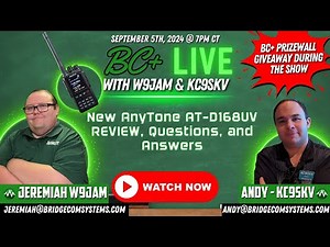 BridgeCom Plus Live! Introducing the Anytone AT-D168UV!!