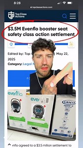 Parents may be owed money  from a $3.5M class action settlement. Evenflo is paying up after being accused of misleading safety claims about its booster seats. 晴 No proof of purchase required  Applies to Big Kid Booster Seats (2012–202flo3)  Estimated payout: up to $100+ Don’t miss this if you bought one. #divineresell #classaction #settlementmoney #evenflo #parenttips #boosterseat #momhacks #sidehustle | DivineResell | Facebook