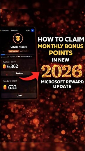 How to Claim Monthly Bonus Points in Microsoft Rewards🥇 2026 | New Update Trick 💰#microsoftreward