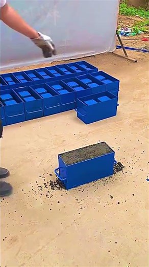 Manual Production of Interlocking Concrete Blocks using Metal Molds