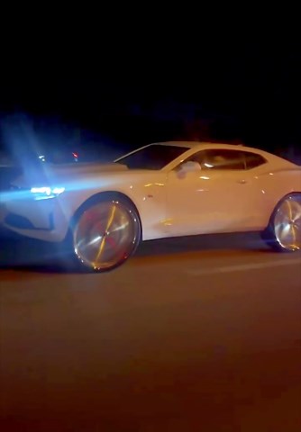 White Chevy Camaro on 28's Ridin g