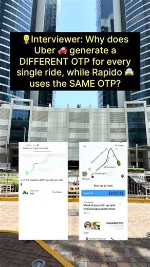 Why does Uber 🚗 generate a DIFFERENT OTP for every single ride, while Rapido 🚖 uses the SAME OTP?