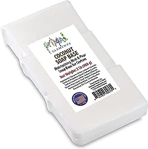 Primal Elements Coconut Oil Soap Base - Moisturizing Melt and Pour Glycerin Soap Base for Crafting and Soap Making, Easy to Cut - 2 Pound