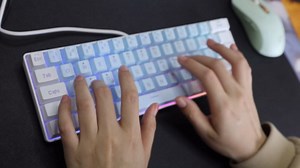 Wired RGB Gaming Membrance Keyboard. 60 Percent Mini Creamy LED Computer Keyboard .Small Ergonomic Clicky Teclado with ABS Backlit Unreplaceable Keycaps. (White Case + Grey Keycaps)