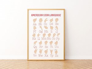 ASL Alphabet Poster: American Sign Language Chart (digital Download) - Etsy