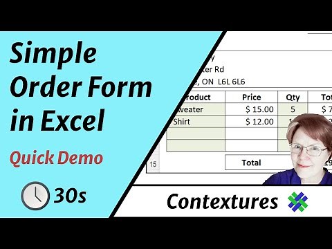 Excel Order Form Quick Demo