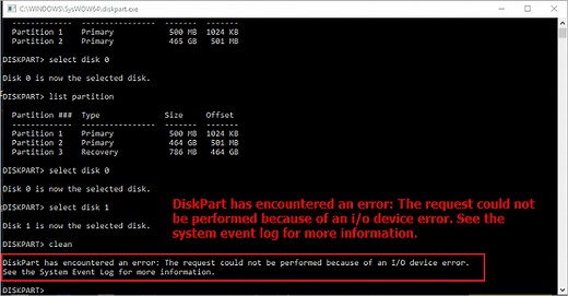 Fix DiskPart I/O Device Error in Windows 10/8/7