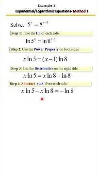 Solving Exponential and Logarithmic Equations | Step-by-Step with Easy to Advanced, Example 8