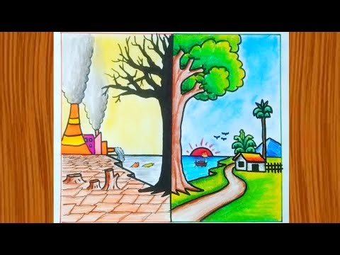 Save environment Save Nature Drawing / Environment Drawing Easy And Beautiful / Environment Art