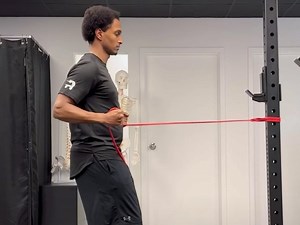 Standing Banded Row — Rehab Hero
