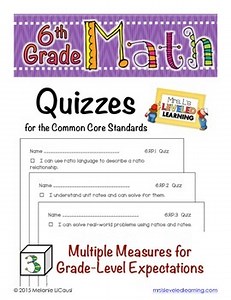 6th Grade Common Core Math Quizzes - All Standards