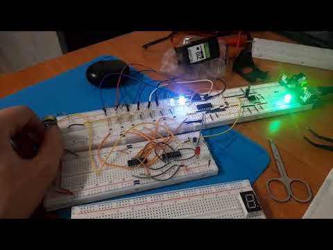 Simple led counter using the ne 555 and 74hc595