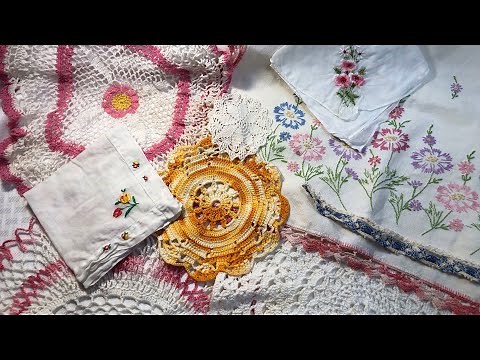 Repurposing Salvaged Vintage Linens and Crochet, Turning Old Damaged Pieces Into New Treasures