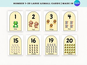 Math Numbers Flash Cards for Kids | Printable 1-20 Number Flashcards | Educational Learning Cards | Homeschool & Classroom Resource - Etsy Australia