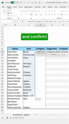 How to categorize items in Excel using AI #excelhacks #WorkHacks #spreadsheets #accounting #exceltricks | LEARN MORE