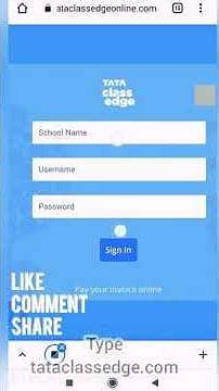 Tata Class Edge Online-Sign In Full Tutorial (In mobile) with Password, School Address and Username
