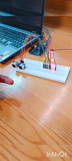 ultrasonic sensor while using led. B. Tech First year
