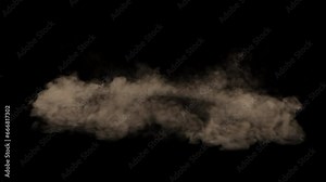 Dust explosion front view, on transparent background