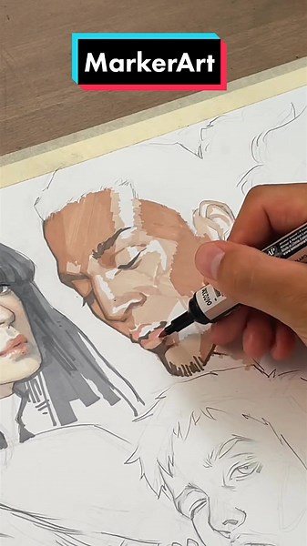 Markers might seem tricky for portraits, but they can create striking effects! In this TikTok, I'll share my best tips for using markers to draw realistic faces full of life. Start with light base layers using soft, blendable markers. Build up shadows and forms gradually. Be patient and let the marker fully dry between layers to avoid muddiness. Work dark to light. Use darker marker shades for shadows and midtones first. Then use lighter shades for highlights. This creates depth and dimension. P