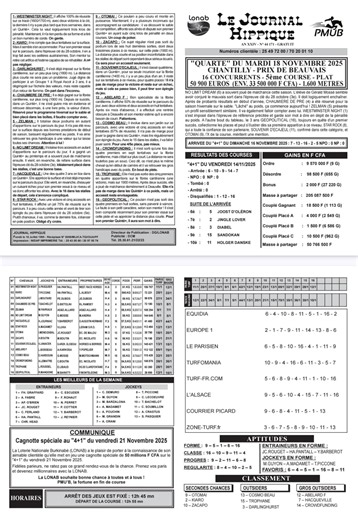 🏇 Journal hippique LONAB – Analyse complète du PMU’B du 18 novembre 2025 Le journal hippique LONAB du 18 novembre 2025 offre une vision claire des forces en présence : des favoris solides, des outsiders intéressants, et une dynamique générale favorable pour bâtir des paris intelligents. Pour maximiser vos chances, tenez compte des chevaux en forme et des jockeys en réussite. Bonne chance dans vos prises de jeux… et que la réussite soit au rendez-vous grâce au journal hippique LONAB. #PMUB #pmu 