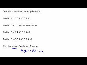 Finding range of a data set