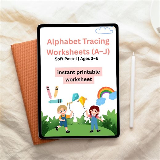 Letter Tracing Worksheets A–J | Alphabet Printables | Kids Printable PDF | ABC Tracing Pages | Toddler & Kindergarten Activity