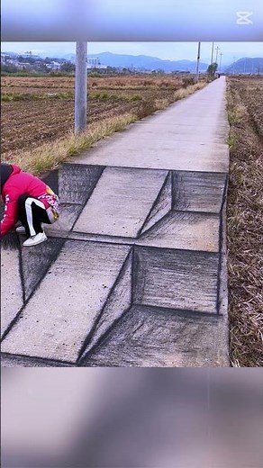 Insane 3D Street Art – Looks So Real on the Road! 😱🎨 #woodworking #opticalillussion #diy