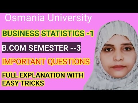 Business Statistics || Important Questions || Semester -3 || Osmania University #raheemastudytips