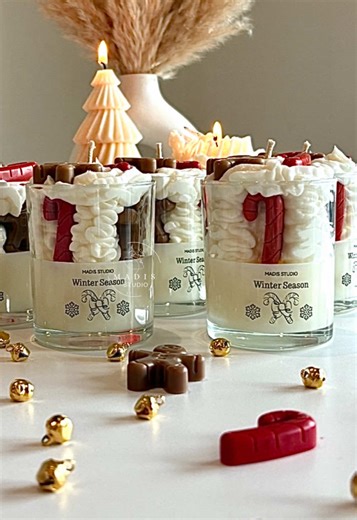 Winter candle Making ❄️ #candles #candlemaking #christmas | Candle