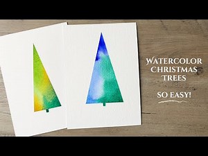 The EASIEST Watercolor Christmas Trees - No Drawing Required!