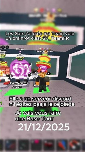 Base Tour de la SK_TeamFR 21/12/2025 #brainrot #stealabrainrot #roblox